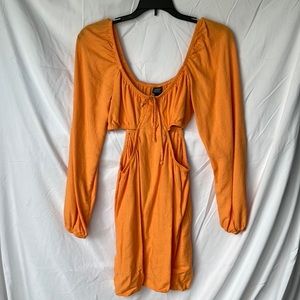 Orange linen dress